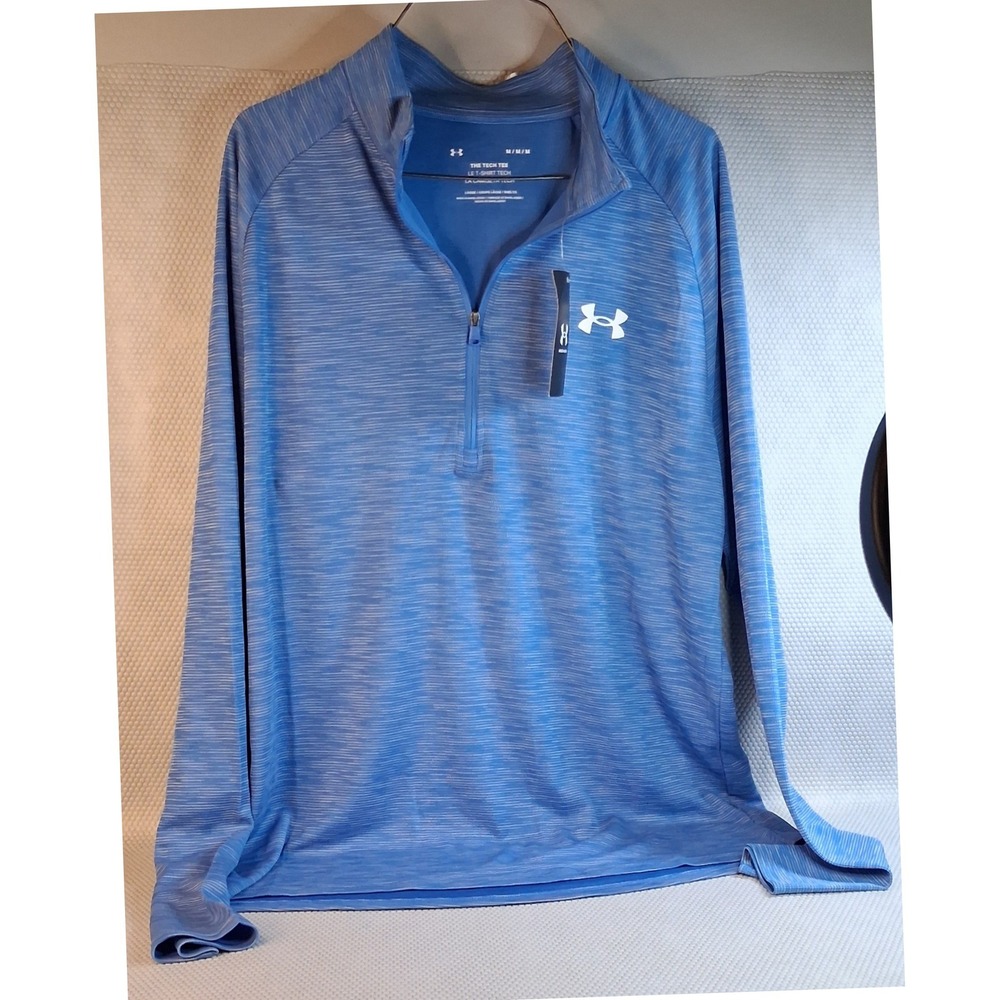 Under Armour Mens UA Tech Textured 1/2 Zip Blue Space Dye Pullover 1382797 M
